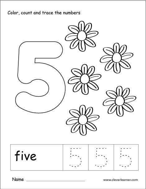 Number 5 Worksheet For Preschool