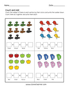 Counting and addition activities for children