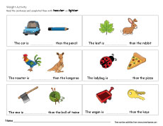 Free weight worksheets for children