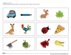Which object is lighter activity for preschool