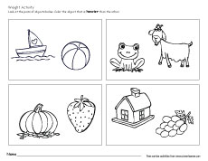 Color the the lighter object activity for kids