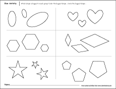 Which is biggest size  worksheet for kindergarten