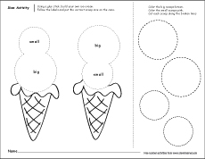 Big and small circle icesreem cones for kids