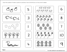 Match the number activity for kindergarteners