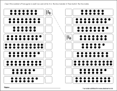 Count and match the numbers worksheets for kindergarten