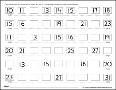 Find the missing number activity for kindergarteners