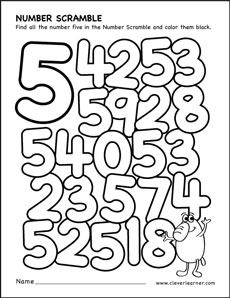 number scramble colouring sheets for kids