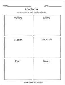 Draw a landform preschool worksheet