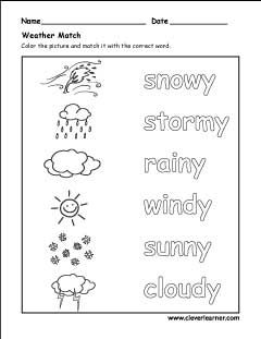 Spring summer autumn winter activity sheet for kindergarten