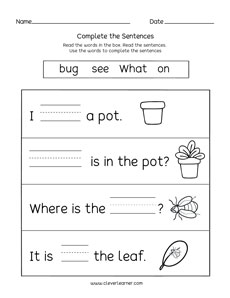 Activity tests for first graders