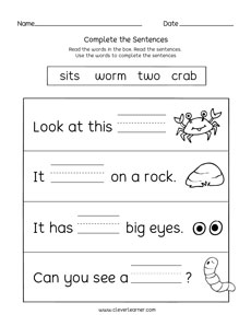 read and write short sentences preschool activity