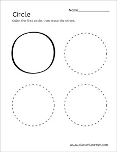 circle shape activity sheets for preschool children
