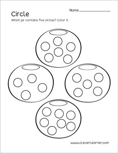 Circle shape counting activity sheet