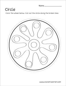 Preschool shapes circle cut and paste activity