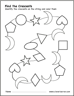 crescent shape identification activity for preschools