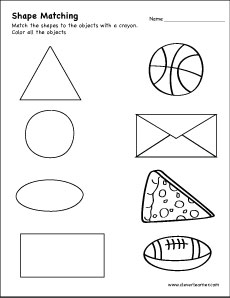 Free triangle match the shape worksheet for children