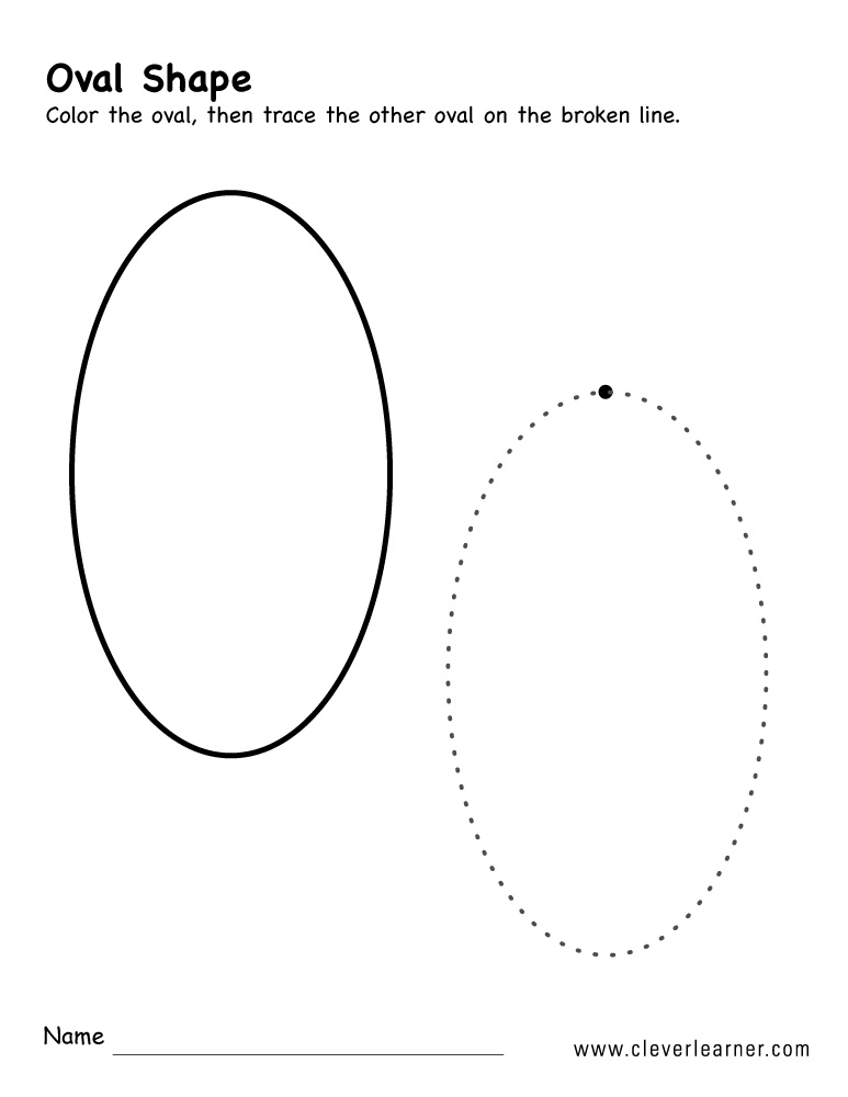 Free Oval Shape Activity Worksheets For Preschool Children