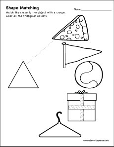 Triangle shape matching activity for kids