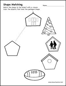 Shape matching activity worksheet for preschool