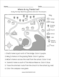 Fun maps worksheets for preschools