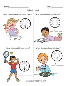 Telling time half past activity sheets