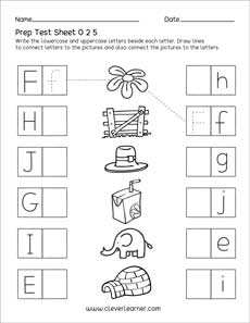 Free Uppercase and lowercase activity sheets for preschool