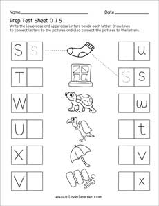 Printables on capital letters and small letters for kindergarten