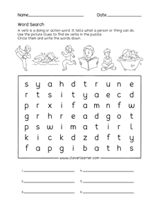 Preschool verbs activities