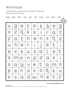 Downloadable word puzzles for children